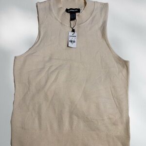 Express Men's Sleeveless Knit Top in Beige